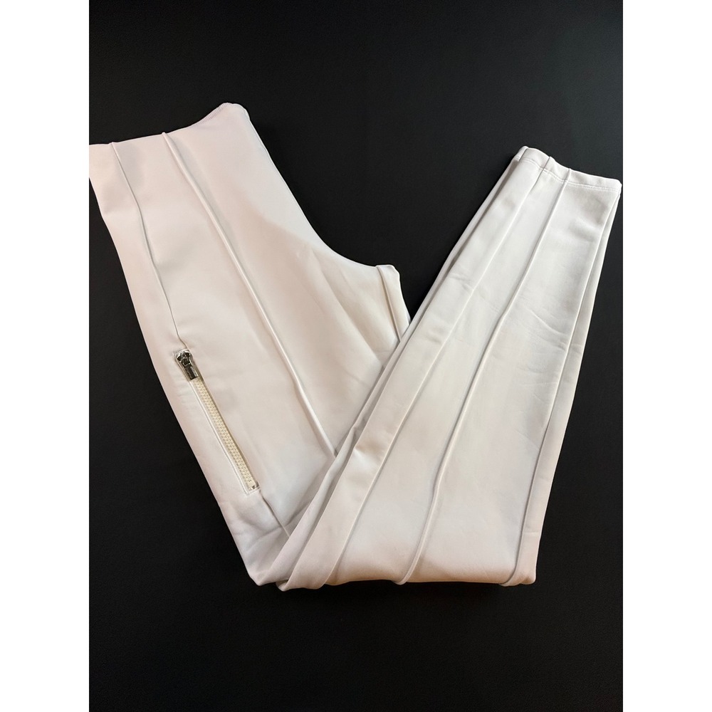 Athleta White High Rise Pintuck Leggings with Zipper Pockets Size 10 Tall NWOT